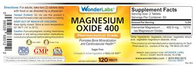 Magnesium Oxide 400 label
