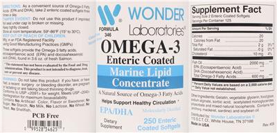 Omega-3 Enteric Coated label