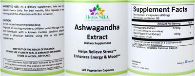 Ashwagandha Extract label