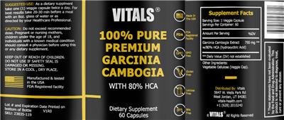 100% Pure Premium Garcinia Cambogia label
