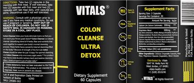 Colon Cleanse Ultra Detox label