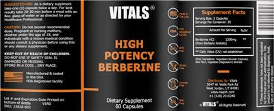 High Potency Berberine label