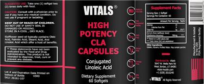 High Potency CLA Capsules label