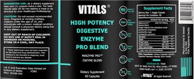 High Potency Digestive Enzyme Pro Blend label