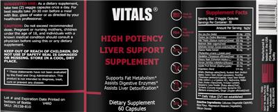 High Potency Liver Support Supplement label