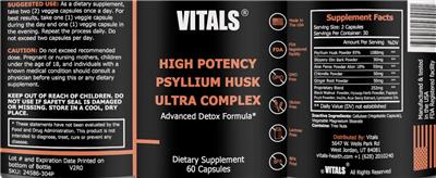 High Potency Psyllium Husk Ultra Complex label