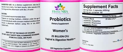 Probiotics Women's 25 Billion CFU label