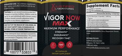 Vigor Now Max label