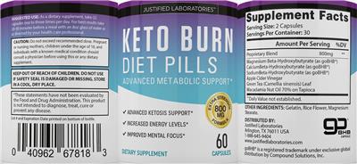 Keto Burn Diet Pills label