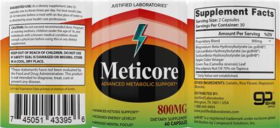 Meticore label