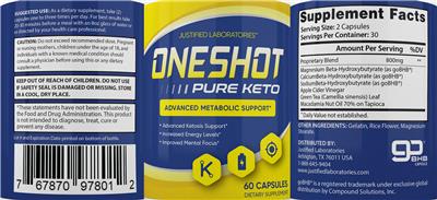 One Shot Pure Keto label