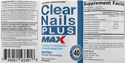Clear Nails Plus Max label