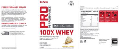 100% Whey Banana Cream label