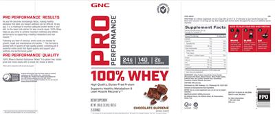 100% Whey Chocolate Supreme label