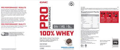 100% Whey Cookies & Cream label