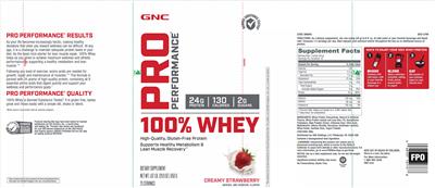100% Whey Creamy Strawberry label