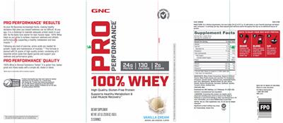 100% Whey Vanilla Cream label