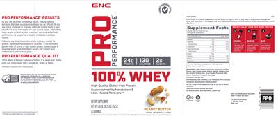 100% Whey Peanut Butter label