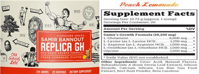 Samir Bannout Replica GH Peach Lemonade Flavor label