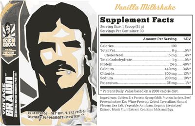Vintage Brawn Vanilla Milkshake label