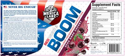 Red White & Boom Zero Dark Cherry label