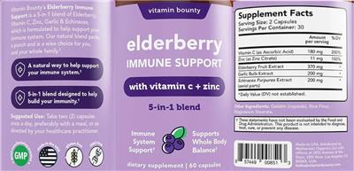 Elderberry Immune Support label