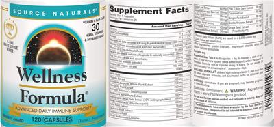 Wellness Formula label