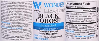 Black Cohosh label