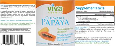 Chewable Papaya label