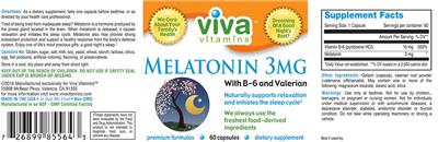 Melatonin 3 mg label