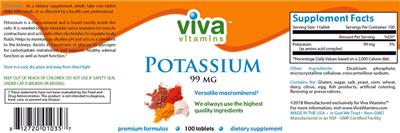 Potassium 99 mg label