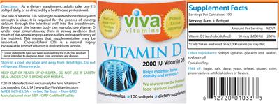 Vitamin D 2000 IU label