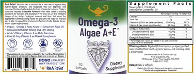 Omega-3 Algae A+E label