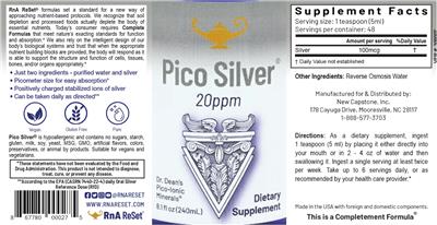 Pico Silver 20 ppm label