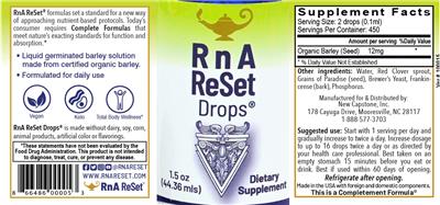 RnA ReSet Drops label