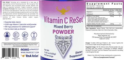 Vitamin C ReSet Powder Mixed Berry label