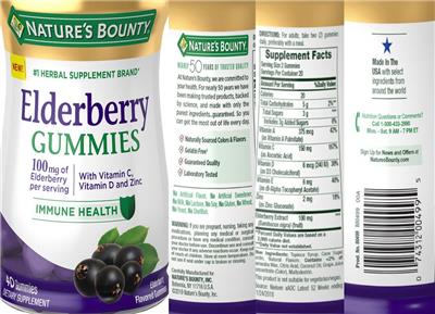 Elderberry Gummies 100 mg label