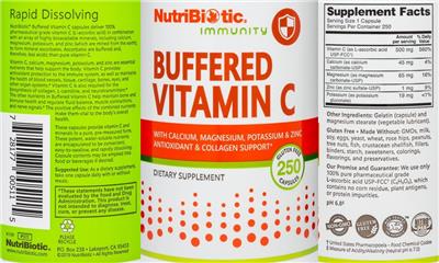 Buffered Vitamin C label
