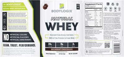 Natural Whey Decadent Chocolate label