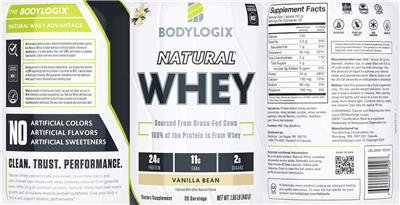 Natural Whey Vanilla Bean label