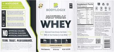 Natural Whey Vanilla Bean label