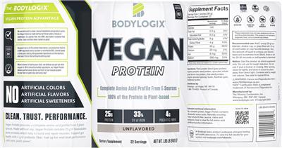 Vegan Protein Unflavored label