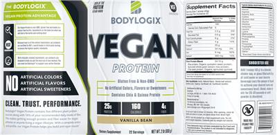 Vegan Protein Vanilla Bean label