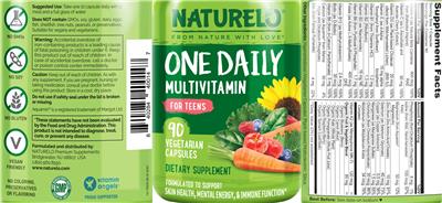 One Daily Multivitamin for Teens label