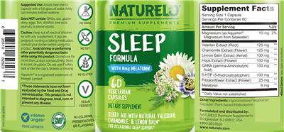 Sleep Formula label