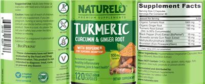 Turmeric Curcumin & Ginger Root label
