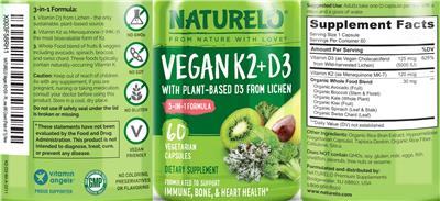 Vegan K2 + D3 label