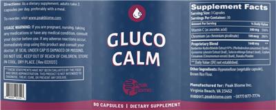 Gluco Calm label