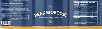 Peak BioBoost label