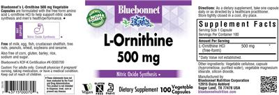 L-Ornithine 500 mg label